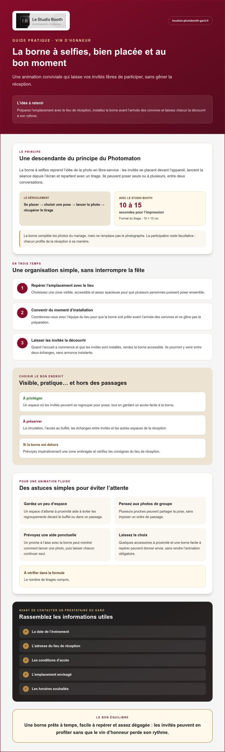 Borne photo pour vin d’honneur : conseils pour une animation réussie